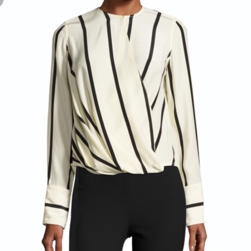 Rag & Bone Victor silk long sleeve stripe blouse